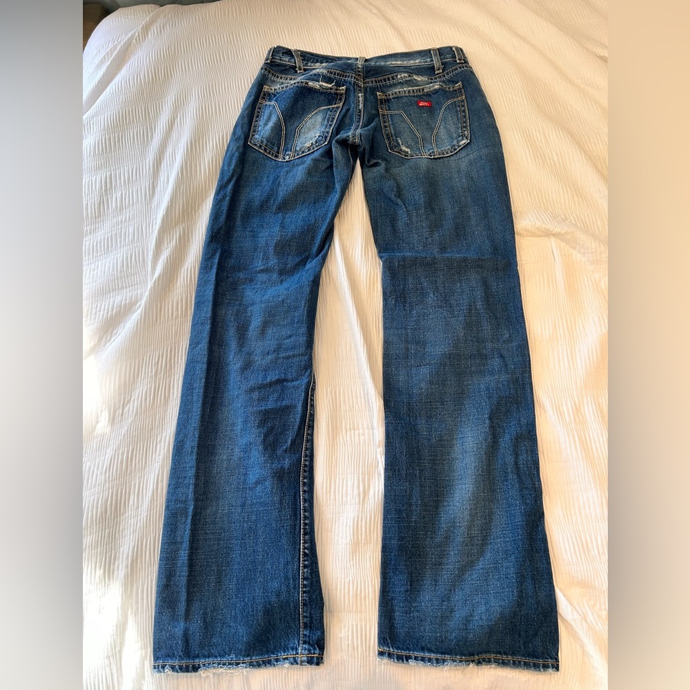Miss Sixty Low Waist Denim Jeans Flare Dark Blue EUC - Picture 2 of 12
